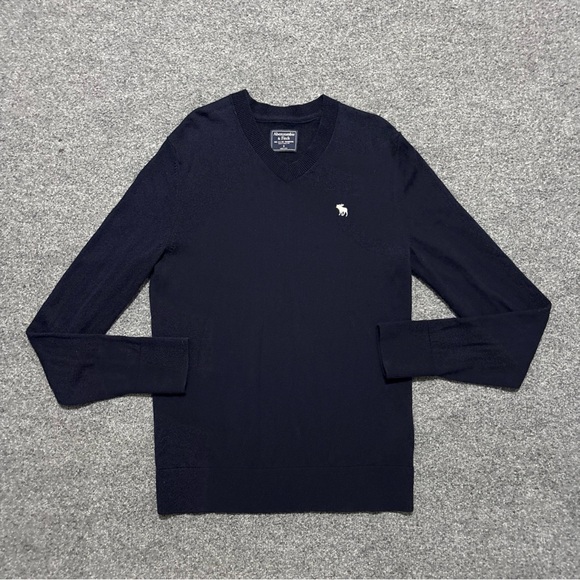 Abercrombie & Fitch Other - Abercrombie Fitch Sweater Size Small Navy Blue Wool Long Sleeve V-Neck Preppy